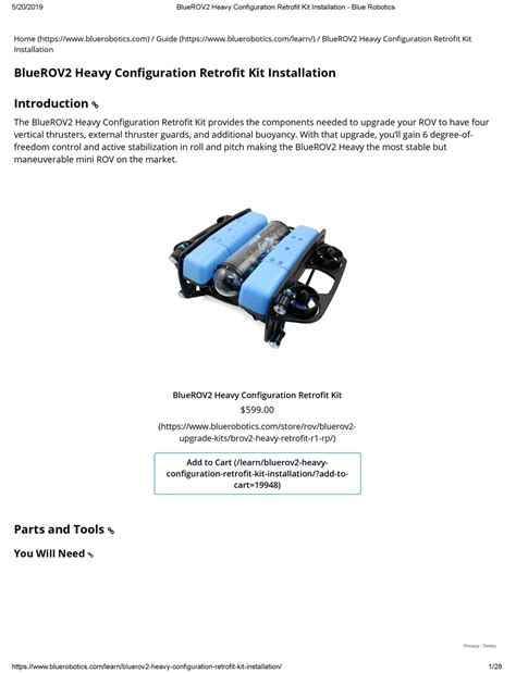 Blue Robotics BlueROV2 Operating Manual PDF